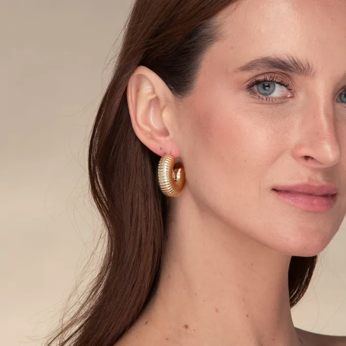 Leila Statement Tube Earrings Camile Stone Earrings