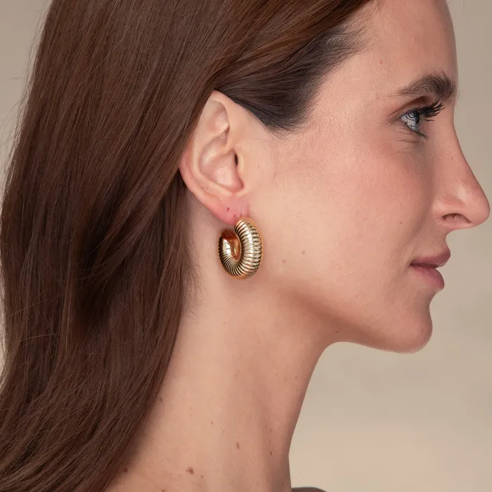 Leila Statement Tube Earrings Camile Stone Earrings