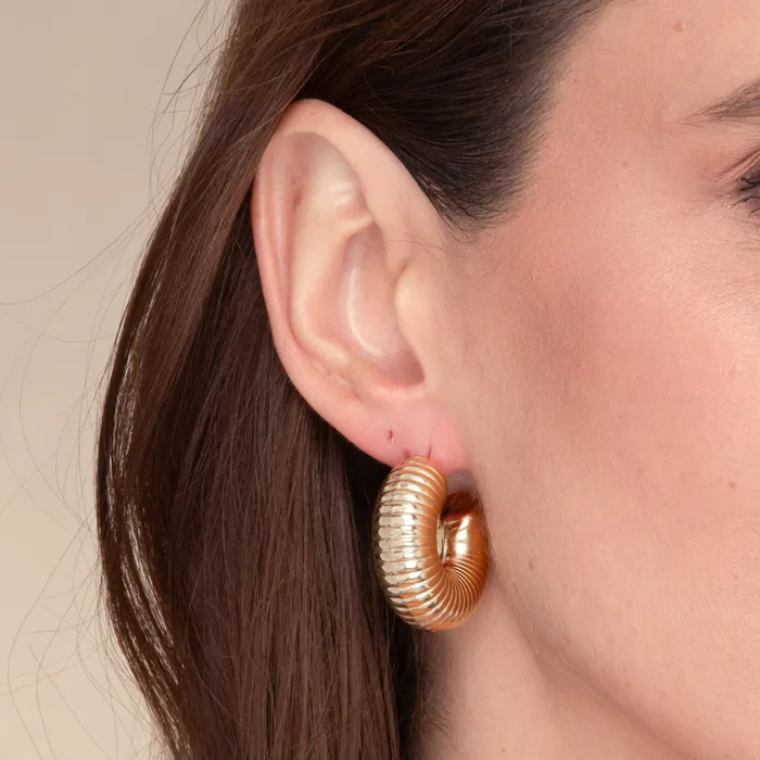 Leila Statement Tube Earrings Camile Stone Earrings