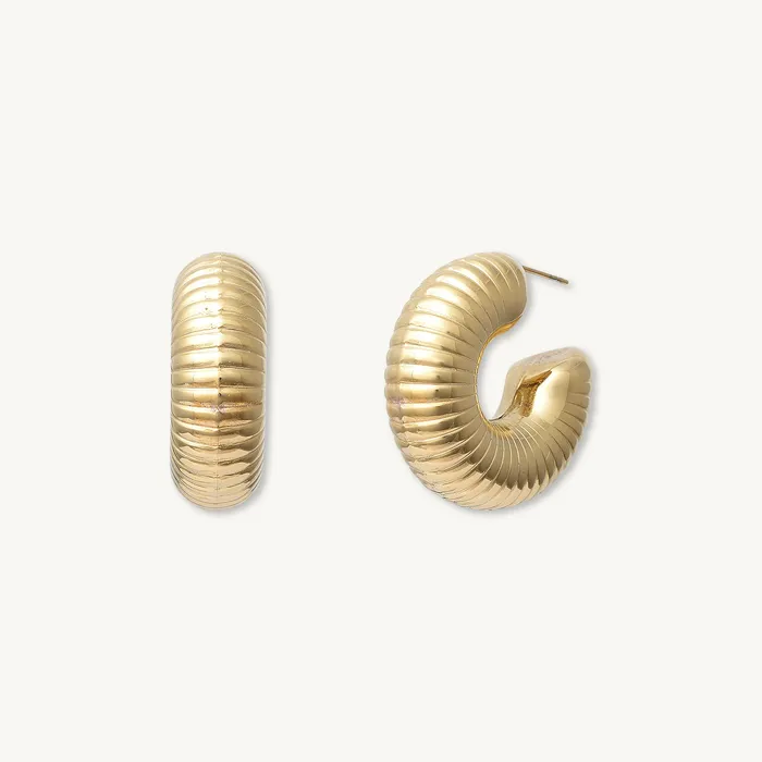 Leila Statement Tube Earrings Camile Stone Earrings