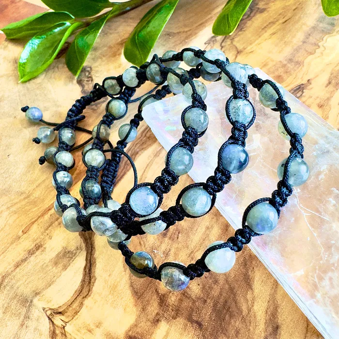 Lily Rose Jewelry Bracelets NEW Labradorite New Moon Inner Light Meditation Protection Against Negativity Woven Inner Strength Collection Nylon Braided Adjustable 6mm Bead Bracelet Lily Rose Jewelry Bracelets NEW Labradorite New Moon Inner Light Meditation Protection Against Negativity Woven Inner Strength Collection Nylon Braided Adjustable 6mm Bead Bracelet