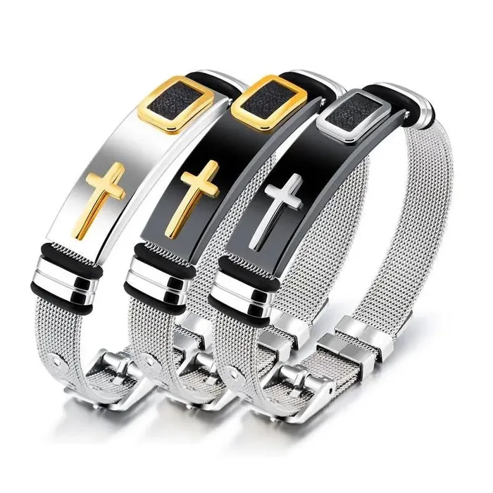SWEET T 52 Bracelets Genuine Leather or Stainless Steel Charm BraceletBangle for Men and Boys With Stainless Steel Accents SWEET T 52 Bracelets Genuine Leather or Stainless Steel Charm BraceletBangle for Men and Boys With Stainless Steel Accents