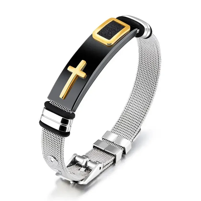 SWEET T 52 Bracelets Genuine Leather or Stainless Steel Charm BraceletBangle for Men and Boys With Stainless Steel Accents