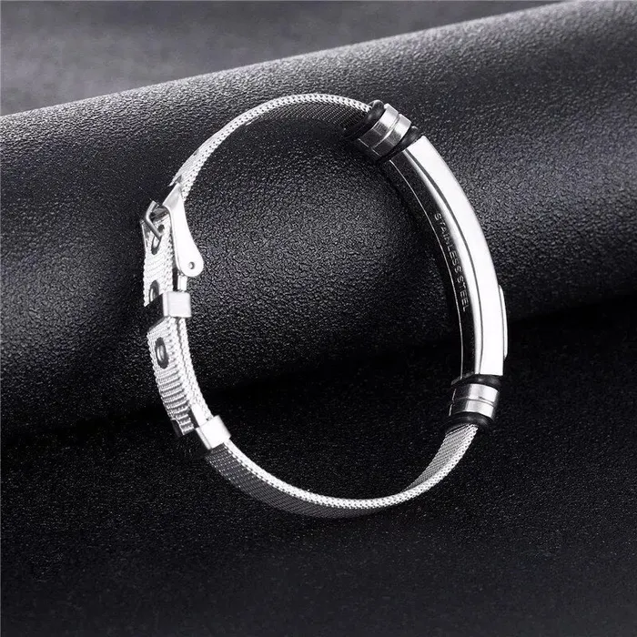 SWEET T 52 Bracelets Genuine Leather or Stainless Steel Charm BraceletBangle for Men and Boys With Stainless Steel Accents