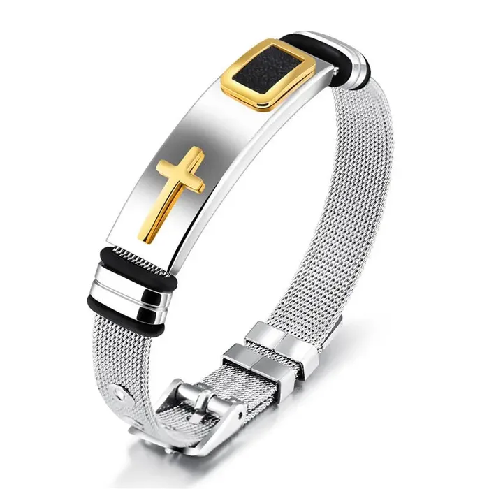 SWEET T 52 Bracelets Genuine Leather or Stainless Steel Charm BraceletBangle for Men and Boys With Stainless Steel Accents
