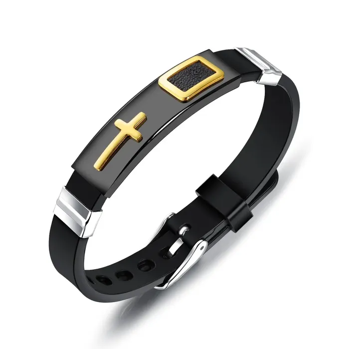 SWEET T 52 Bracelets Genuine Leather or Stainless Steel Charm BraceletBangle for Men and Boys With Stainless Steel Accents