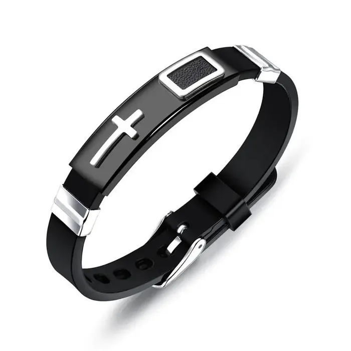 SWEET T 52 Bracelets Genuine Leather or Stainless Steel Charm BraceletBangle for Men and Boys With Stainless Steel Accents