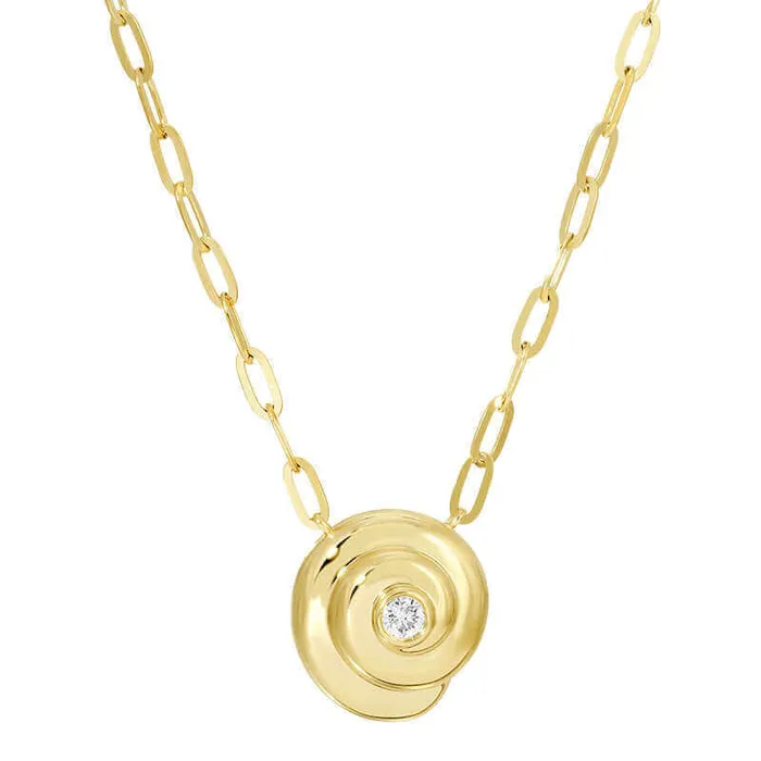 14K Gold Diamond Nautilus Shell Paper Clip Link Necklace Izakov Diamonds Fine Jewelry Necklaces 14K Gold Diamond Nautilus Shell Paper Clip Link Necklace Izakov Diamonds Fine Jewelry Necklaces