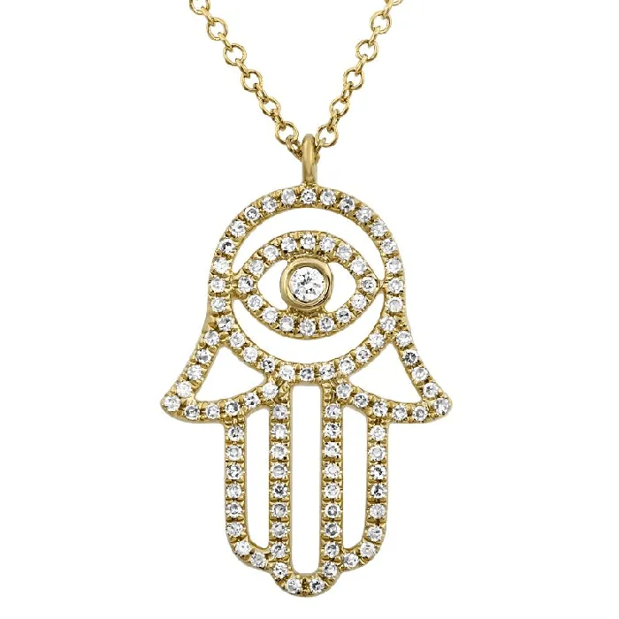 14K Gold Pave Diamond Evil Eye Hamsa Necklace Izakov Diamonds Fine Jewelry Necklaces 14K Gold Pave Diamond Evil Eye Hamsa Necklace Izakov Diamonds Fine Jewelry Necklaces