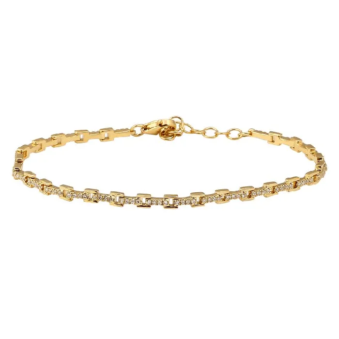 14K Gold Square Links Diamond Bracelet Izakov Diamonds Fine Jewelry Bracelets 14K Gold Square Links Diamond Bracelet Izakov Diamonds Fine Jewelry Bracelets