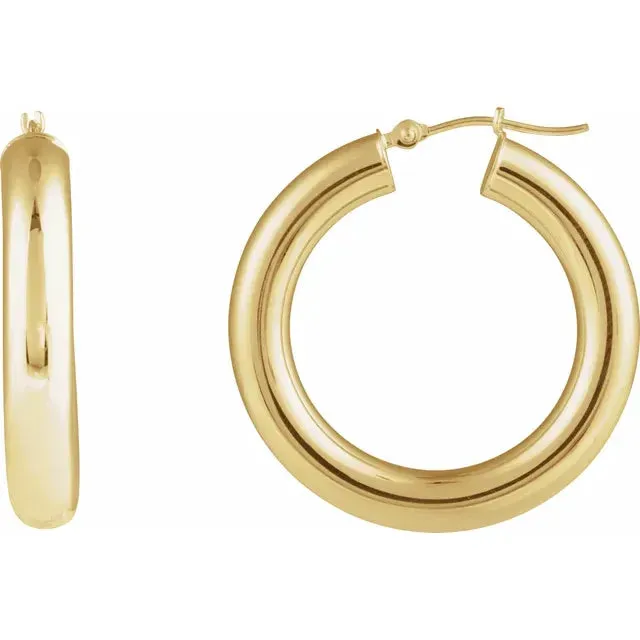 302 Fine Jewelry Earrings Round Tube Hollow Hoop 30 MM Earrings 14K Yellow Gold 302 Fine Jewelry Earrings Round Tube Hollow Hoop 30 MM Earrings 14K Yellow Gold