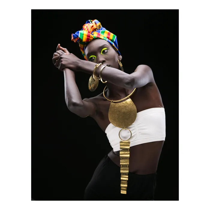 African Long Necklace African Brass Necklace Mwassus Jewelry Necklaces