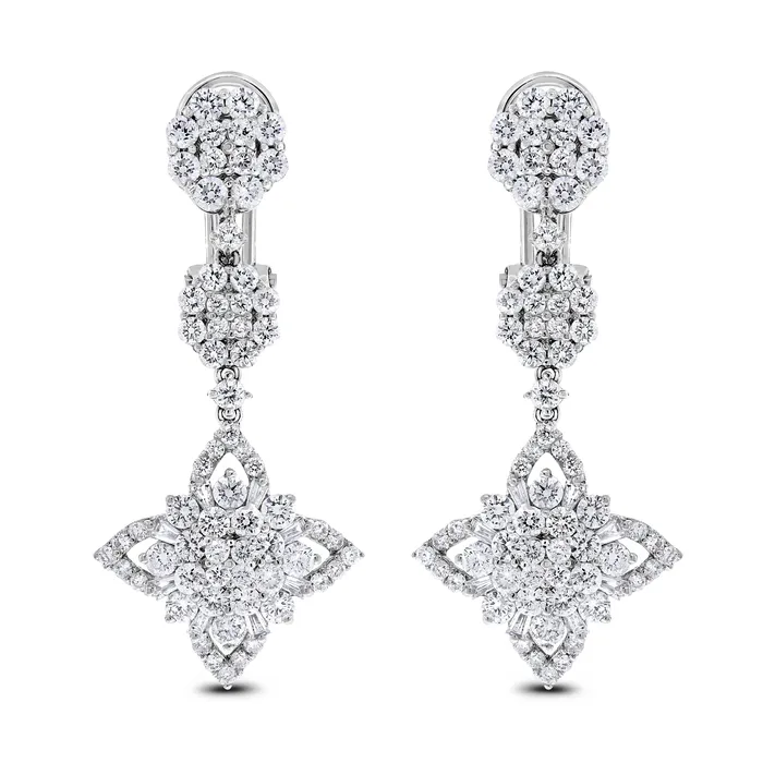 Beauvince Earrings Beauvince Regina Diamond Earrings 348 ct Diamonds in White Gold
