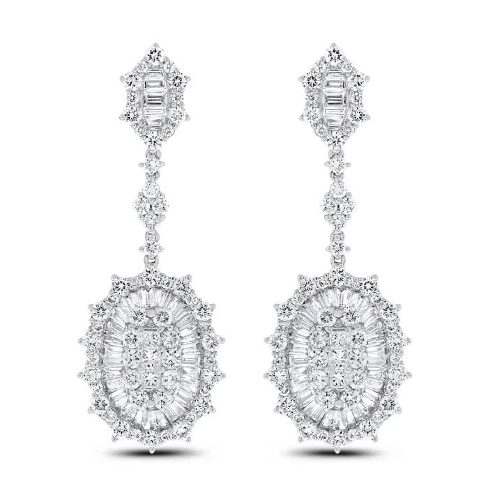 Beauvince Earrings Charm Diamond Earrings 605 ct Diamonds in White Gold