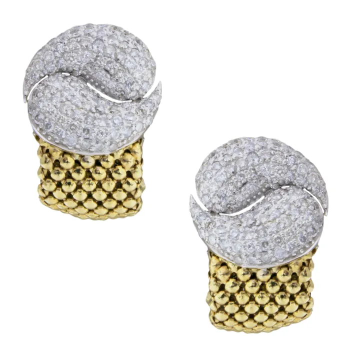 Beauvince Earrings Yin Yang Diamond Earrings 150 ct Diamonds in Gold