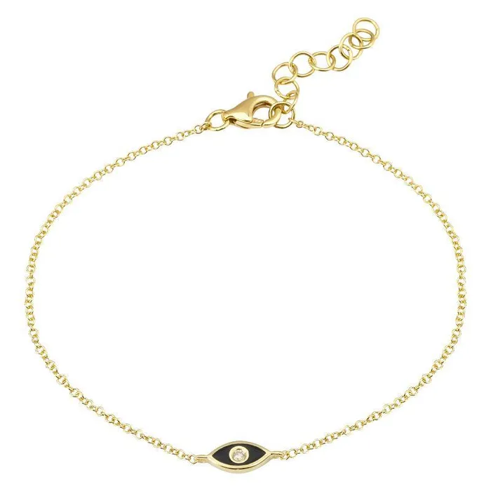 Bracelets 14K Gold Black Enamel Diamond Evil Eye Bracelet Izakov Diamonds Fine Jewelry Bracelets 14K Gold Black Enamel Diamond Evil Eye Bracelet Izakov Diamonds Fine Jewelry