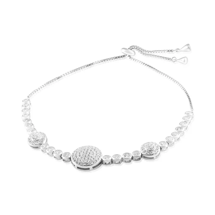 Bracelets BZ7016 Micropav CZ Slider Bracelet Teeda