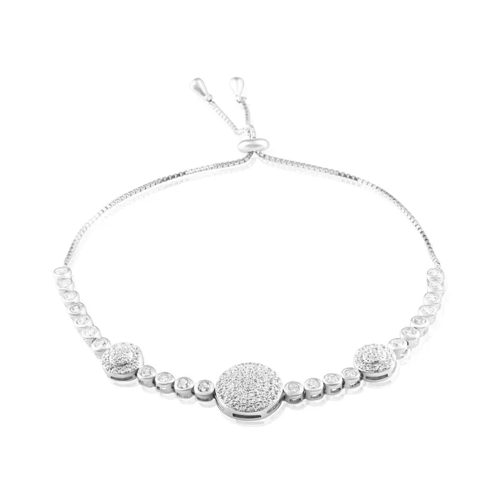 Bracelets BZ7016 Micropav CZ Slider Bracelet Teeda