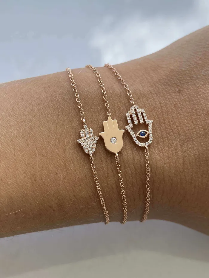 Bracelets Izakov Diamonds Fine Jewelry 14K Gold Diamond Accented Hamsa Bracelet