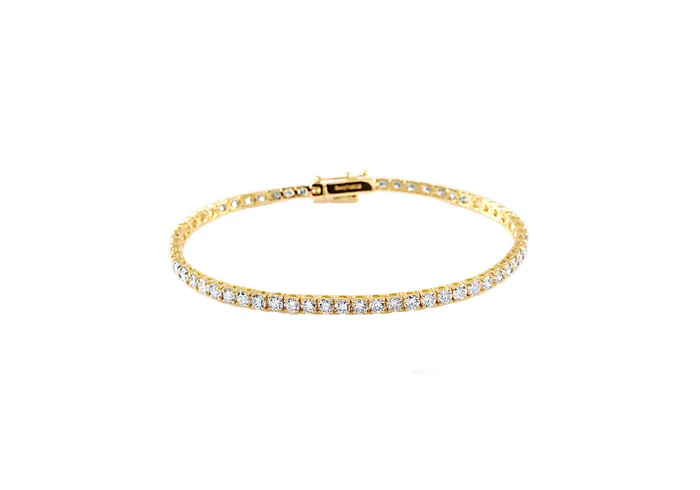 Bracelets MALAKAN DIAMOND CO 14K Yellow Gold Tennis Style Lab Grown Diamond Bracelet Bracelets MALAKAN DIAMOND CO 14K Yellow Gold Tennis Style Lab Grown Diamond Bracelet