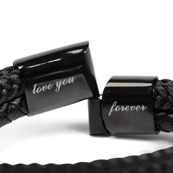 Bracelets ShineOn Fulfillment Gift For My Man Carry My Love With You Mens Braided Leather Bracelet Great As A Christmas Gift or A Birthday Present For Him