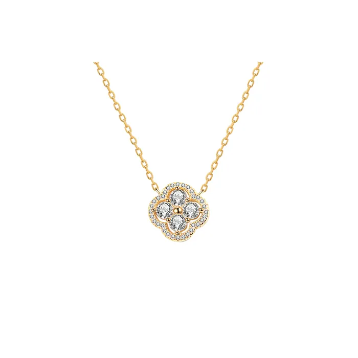 Clover pave necklace pau jewelry Necklaces