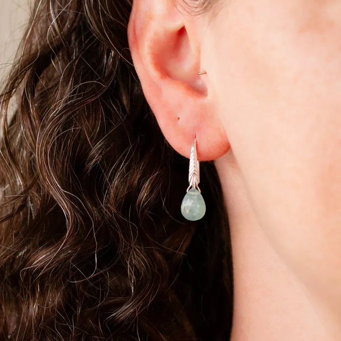 Corey Egan Earrings Grandidierite Herringbone Gemstone Drop Earrings in Sterling Silver
