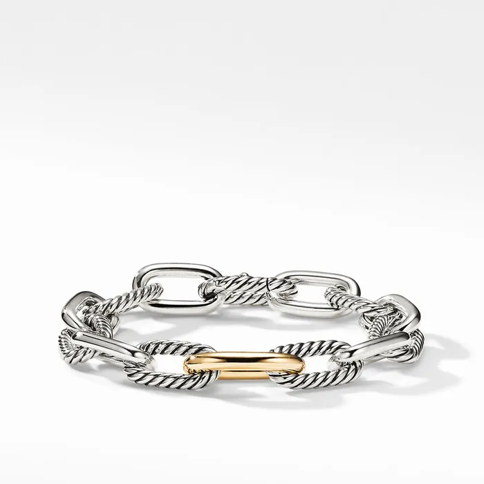 DAVID YURMAN INC Bracelets DY Madison Chain Bracelet in Sterling Silver with 18K Yellow Gold 11mm DAVID YURMAN INC Bracelets DY Madison Chain Bracelet in Sterling Silver with 18K Yellow Gold 11mm
