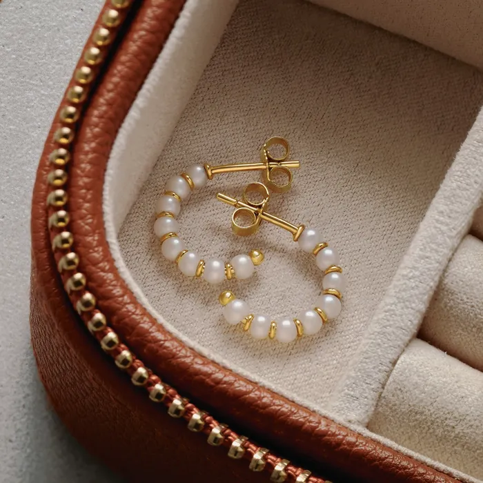Earrings 302 Fine Jewelry Freshwater Cultured Pearl Open Back Hoop Earrings 15 or 30 MM Solid 14K Yellow White or Rose Gold