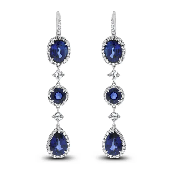 Earrings Beauvince Ice Princess Diamond Sapphire Earrings 2024 ct Sapphires Diamonds in White Gold Earrings Beauvince Ice Princess Diamond Sapphire Earrings 2024 ct Sapphires Diamonds in White Gold