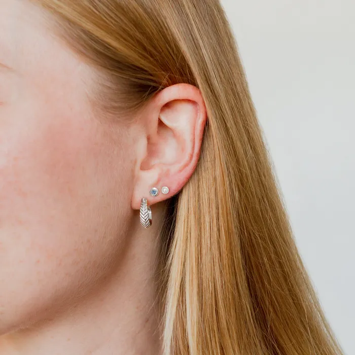 Earrings Corey Egan Micro Aurora Diamond Stud Earring in Sterling Silver