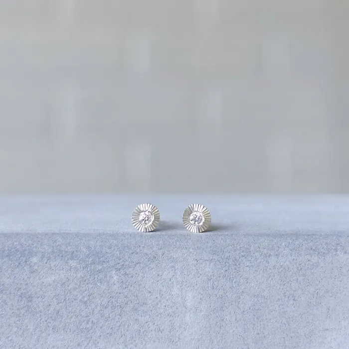 Earrings Corey Egan Micro Aurora Diamond Stud Earring in Sterling Silver