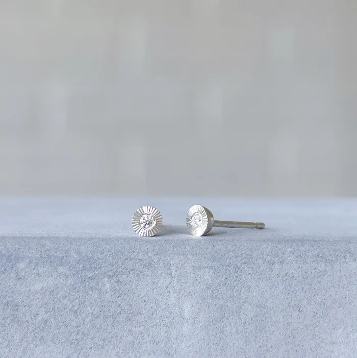 Earrings Corey Egan Micro Aurora Diamond Stud Earring in Sterling Silver