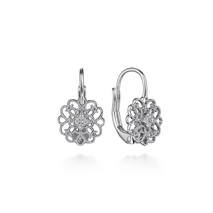 Earrings Gabriel Sterling Silver 006ctw Dangle Style Round Sapphires Earrings GABRIEL CO Earrings Gabriel Sterling Silver 006ctw Dangle Style Round Sapphires Earrings GABRIEL CO