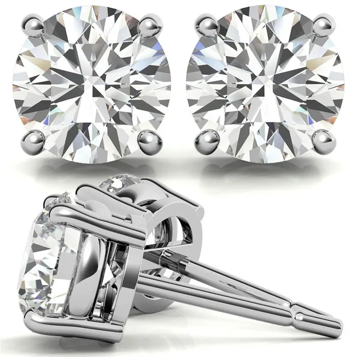 Earrings GEMS ONE CORPRATION 14K White Gold 07ctw Diamond Stud Earrings in Four Prong Basket Settings Earrings GEMS ONE CORPRATION 14K White Gold 07ctw Diamond Stud Earrings in Four Prong Basket Settings