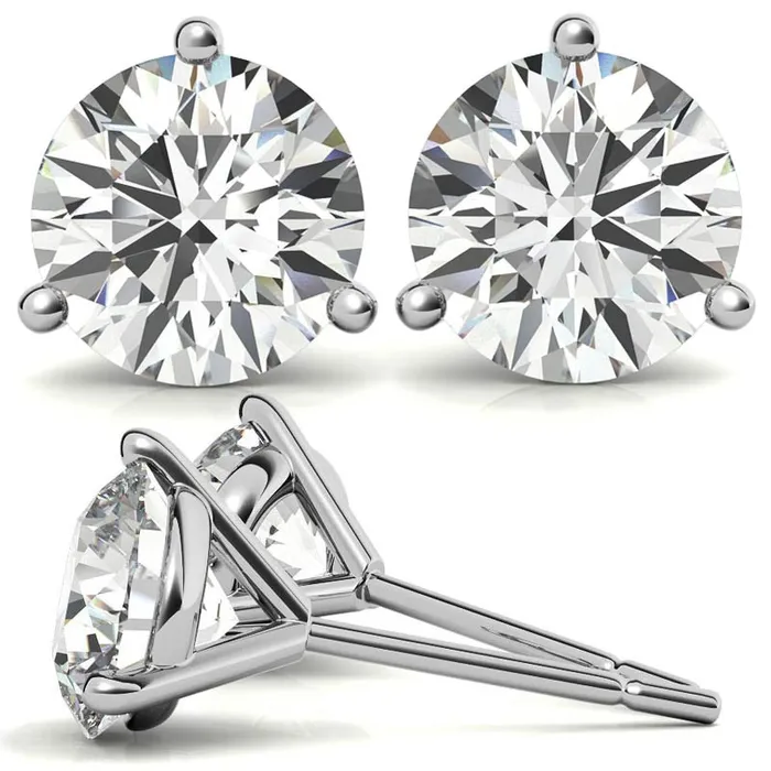 Earrings GEMS ONE CORPRATION 14K White Gold 2ctw Diamond Stud Earrings in Three Prong Martini Settings Earrings GEMS ONE CORPRATION 14K White Gold 2ctw Diamond Stud Earrings in Three Prong Martini Settings
