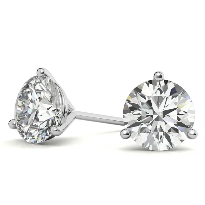 Earrings GEMS ONE CORPRATION 14K White Gold 2ctw Diamond Stud Earrings in Three Prong Martini Settings Earrings GEMS ONE CORPRATION 14K White Gold 2ctw Diamond Stud Earrings in Three Prong Martini Settings