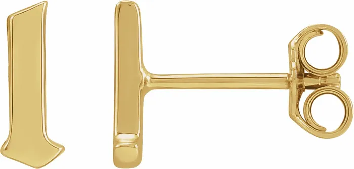 Earrings Gothic Initial Stud Single Earring AZ 14K Solid 14K White Yellow Rose Gold 302 Fine Jewelry