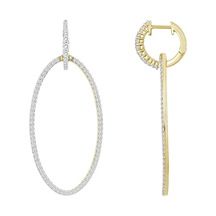 Earrings LADIES HOOP EARRINGS 125CT ROUND DIAMOND 14K YELLOW GOLD AV Earrings LADIES HOOP EARRINGS 125CT ROUND DIAMOND 14K YELLOW GOLD AV