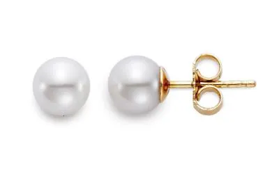 Earrings MASTOLONI PEARLS 14K Yellow Gold Stud Style Earrings Featuring White Akoya Cultured Pearls Earrings MASTOLONI PEARLS 14K Yellow Gold Stud Style Earrings Featuring White Akoya Cultured Pearls