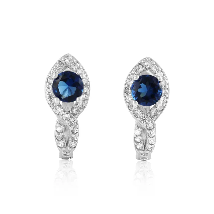 Earrings Teeda EZ1076 Leverback Micropav Cubic Zirconia Earrings