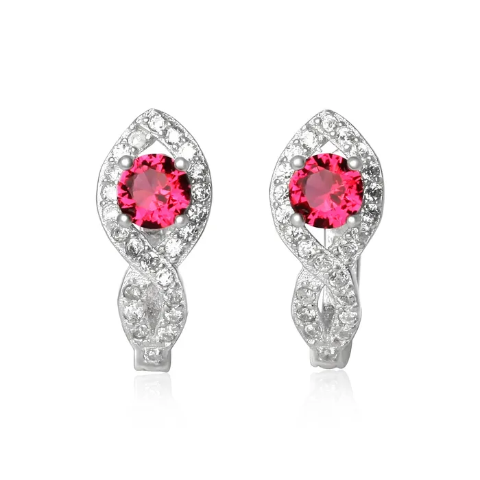 Earrings Teeda EZ1076 Leverback Micropav Cubic Zirconia Earrings