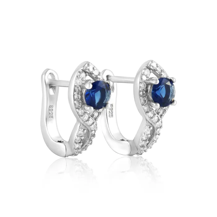 Earrings Teeda EZ1076 Leverback Micropav Cubic Zirconia Earrings