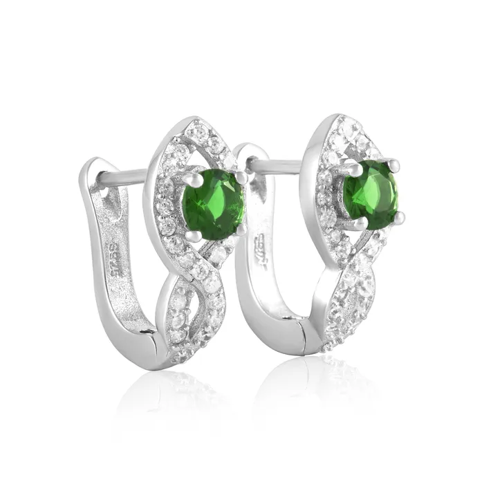 Earrings Teeda EZ1076 Leverback Micropav Cubic Zirconia Earrings