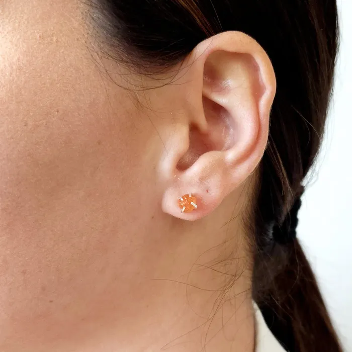 Earrings Uniquelan Jewelry Raw Crystal Earrings Sunstone