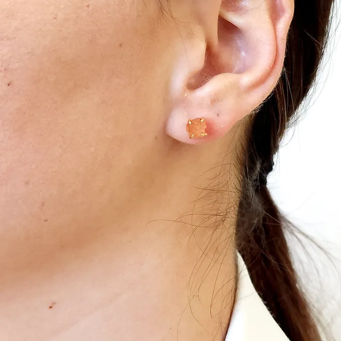 Earrings Uniquelan Jewelry Raw Crystal Earrings Sunstone Earrings Uniquelan Jewelry Raw Crystal Earrings Sunstone