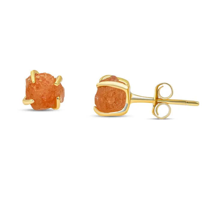Earrings Uniquelan Jewelry Raw Crystal Earrings Sunstone Earrings Uniquelan Jewelry Raw Crystal Earrings Sunstone
