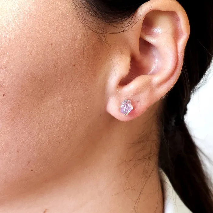 Earrings Uniquelan Jewelry Tiny Raw Ametrine Stud Earrings
