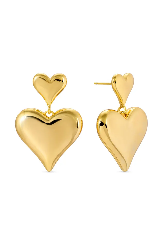 Eye Candy LA Akila Heart 14K Gold Plated Earrings Earrings