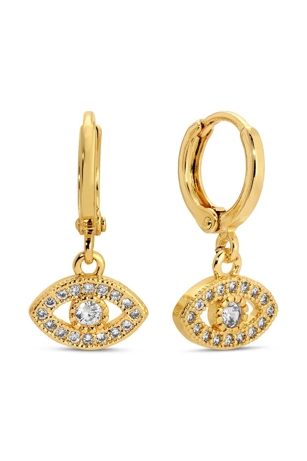 Eye Candy LA Earrings SolHamsaEye Huggie Earring Set